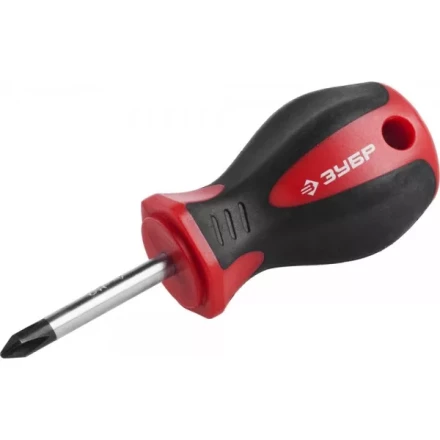 Отвертка ЗУБР &quot;МАСТЕР&quot;, &quot;STUBBY&quot; ( бочка ), Cr-v, эргономичная двухкомпонентная рукоятка, PH1x38мм 25062-38-1_z02 купить в Перми