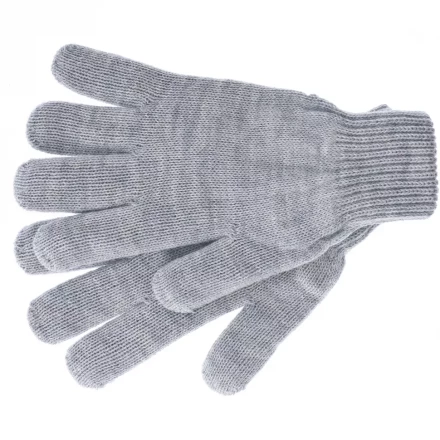 Перчатки трикотажные акрил двойные серая туча двойная манжета Сибртех Россия 68682 купить в Перми