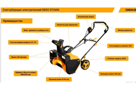 Снегоуборщик электрический ST2700R DEKO купить в Перми