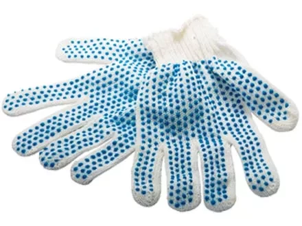 Перчатки х/б, ПВХ &quot;точка&quot;, 7 класс, 38 гр. Россия 67774 купить в Перми