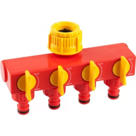 Распределитель GRINDA четырехканальный, из ударопрочной пластмассы, &quot;резьба внешняя 3/4&quot;-1&quot;-соединитель&quot; 8-426314_z01 купить в Перми