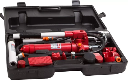 Набор ЗУБР &quot;ЭКСПЕРТ&quot; гидравлический, портативный для правки кузова, в пластиковом кейсе, 4т, 62МПа 43035-4 купить в Перми