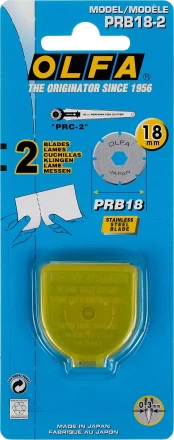 Лезвие OLFA круговое из нержавеющей стали для PRC-2, 18х0,3мм, 2шт OL-PRB18-2 купить в Перми