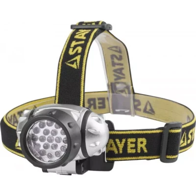 Фонарь STAYER "STANDARD" налобный светодиодный, 19LED, 4 режима, 3ААА 56570