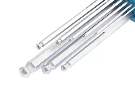 Набор ключей имбусовых HEX 1,5–10 мм S2 9 шт экстра-длинные с шаром сатинированные Gross 16404 купить в Перми