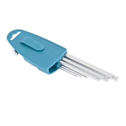 Набор ключей имбусовых HEX 1,5–10 мм S2 9 шт экстра-длинные с шаром сатинированные Gross 16404 купить в Перми