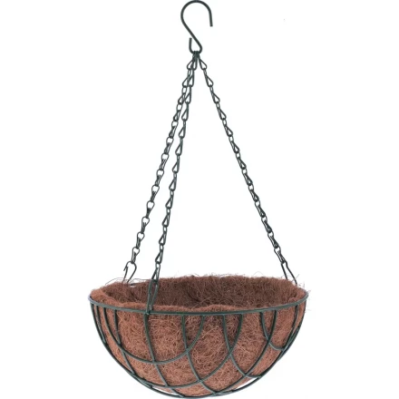 Кашпо подвесное с вкладышем из коковиты полукруглое d30см PALISAD 69017 купить в Перми