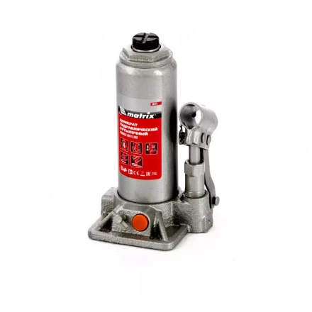 Домкрат гидравлический бутылочный 4 т в пластиковом кейсе Matrix 50775 купить в Перми