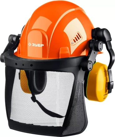 ЗУБР ТРИАДА, защитная каска в комплекте с наушниками и защитным сетчатым экраном, Профессионал (11099) купить в Перми