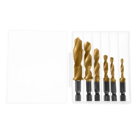 Набор сверл-метчиков, М4-М12, Р6М5 // Denzel 76781 купить в Перми