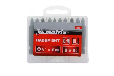 Набор бит Pz1 x 50 мм сталь 45Х 10 штук в пласт. боксе MTX 113869 купить в Перми