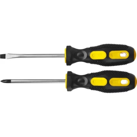 Набор STAYER "MASTER": Отвертки слесарные, двухкомпонентная рукоятка, магнитный наконечник, 2 / 6мм - 100мм, 2шт 2513-H2_z01 купить в Перми