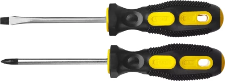 Набор STAYER "MASTER": Отвертки слесарные, двухкомпонентная рукоятка, магнитный наконечник, 2 / 6мм - 100мм, 2шт 2513-H2_z01 купить в Перми