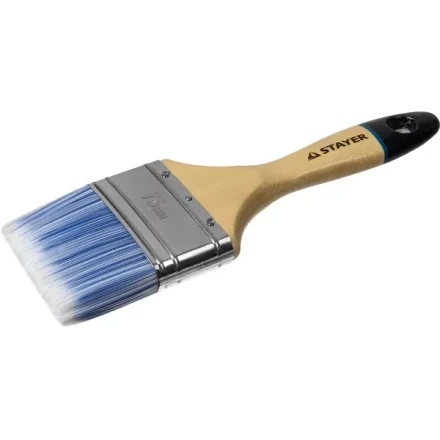 Кисть плоская STAYER &quot;EURO&quot;, &quot;AQUA&quot; для воднодисперсионных и акриловых ЛКМ, искусств щетина, деревян ручка, 3&quot;/75мм 01062-075 купить в Перми