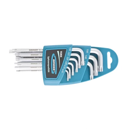 Набор ключей имбусовых TORX-TT T10-T50 удлиненные S2 сатинированные 9 шт Gross 16407 купить в Перми