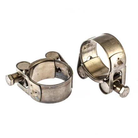 Хомуты металлические силовые 32-35 мм ширина 20 мм шарнирный W4 2 шт Сибртех 475193 купить в Перми