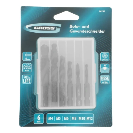 Набор сверл-метчиков, М4-М12, Co5% // Gross 76782 купить в Перми