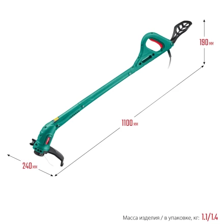 ЗУБР 300 Вт, ш/с 25 см, сетевой триммер (ТСН-25-300) купить в Перми