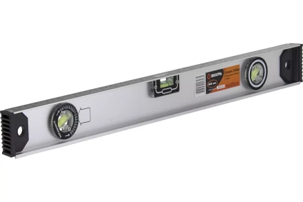 Уровень алюминиевый «Рельс» 600мм 3 глазка фрезерованный Вихрь 900/73/11/4/14 купить в Перми