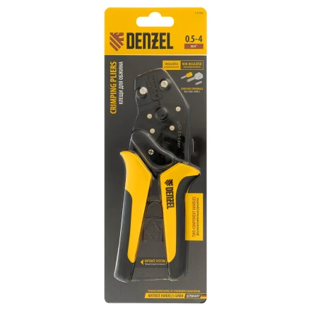 Клещи для обжима наконечников штыревых НШВ, НШВИ, НШВИ-2, 0,5-4 мм2 Denzel 17743 купить в Перми