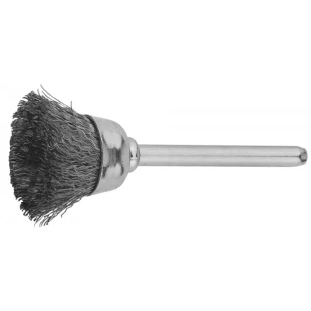 Щетка ЗУБР кистевая, нержавеющая сталь, на шпильке, d 15x3,2мм, L 42мм, 1шт 35933 купить в Перми