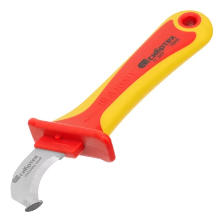 Нож диэлектрический Сибртех до 1000 В, для снятия оплетки электрокабелей 78808 купить в Перми