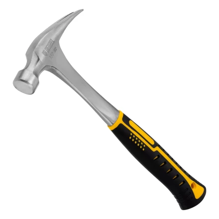 Молоток-гвоздодер 350 г Denzel, цельнометаллический, двухкомпонентная рукоятка 10422 купить в Перми