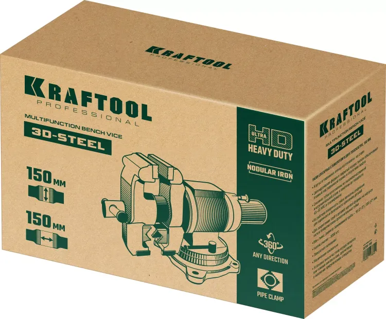 Тиски KRAFTOOL 3D-STEEL универсальные 32704-150 купить в Перми