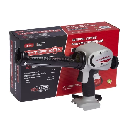Пистолет для герметика ИНТЕРСКОЛ ШПА-310/18 шприц-пресс аккумуляторный Li-ion АПИ (картон, без аккум., ЗУ) купить в Перми