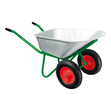 Тачка садово-строительная двухколесная усиленная грузоподъемность 320 кг объем 100 л Kronwerk 689235 купить в Перми