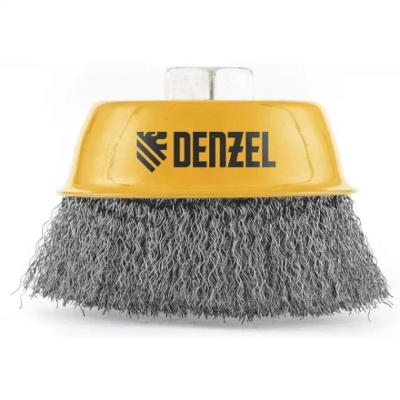 Щетка для УШМ 75 мм Чашка витая нержавеющая проволока 0.3 мм М14 Denzel 746043 купить в Перми