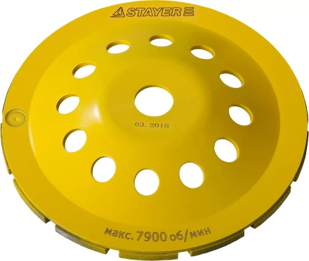Чашка STAYER &quot;PROFESSIONAL&quot; алмазная сегментная двухрядная, высота 22,2мм, 180мм 33381-180 купить в Перми