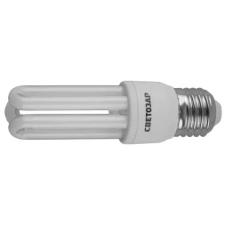 Энергосберегающая лампа СВЕТОЗАР"U-КЛАССИКА"стержень,цоколь E27(стандарт),Т2,3U,яркий бел свет(4000К), 8000час,12Вт(60) 44334-12