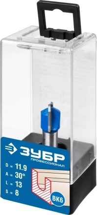 ЗУБР 11.9 x 13 мм, фреза пазовая фасонная №3, Профессионал (28742-11.9-30) купить в Перми
