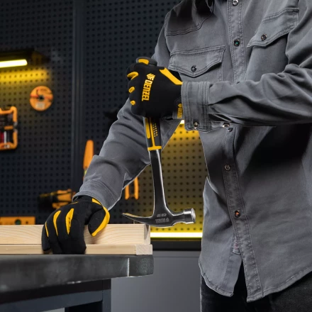 Молоток-гвоздодер 450 г Denzel, цельнометаллический, двухкомпонентная рукоятка, 10423 купить в Перми