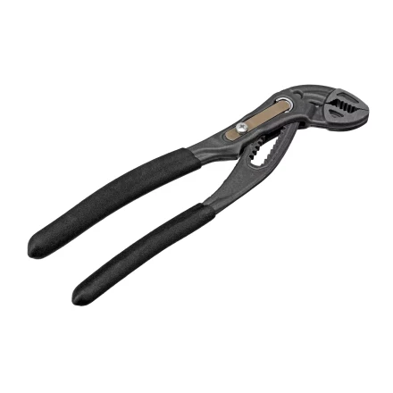 Клещи переставные Denzel 17905, кнопочный механизм, обливные рукоятки, 180 мм купить в Перми