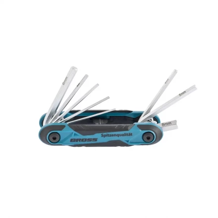 Набор ключей имбусовых Hex 1,5-8 мм CrV складные 8 шт Gross 16412 купить в Перми