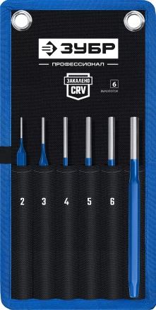 ЗУБР 6 предметов, набор шестигранных выколоток в чехле, Профессионал (21070-H6) купить в Перми