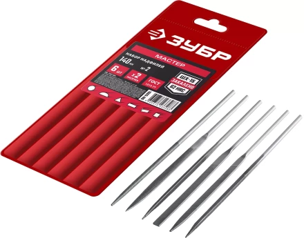 ЗУБР 6 шт, 140 мм, набор надфилей в чехле (1605-H6) купить в Перми