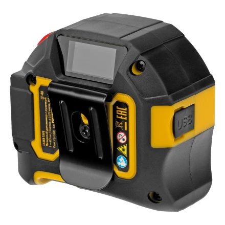 Лазерный дальномер с рулеткой LT-40, 5м x 19 мм, дальномер 40м, автомат. фиксация// Denzel 38020 купить в Перми