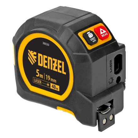 Лазерный дальномер с рулеткой LT-40, 5м x 19 мм, дальномер 40м, автомат. фиксация// Denzel 38020 купить в Перми