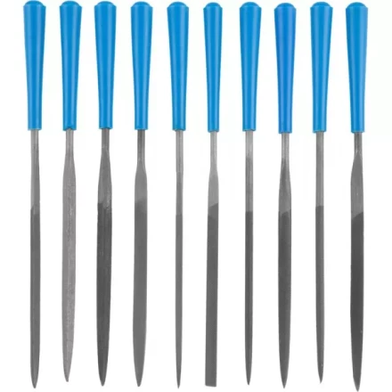 Набор ЗУБР &quot;ЭКСПЕРТ&quot;: Надфили, пластмассовая ручка, насечка 2 = Бархатная, с чехлом, 100мм, 10шт 16023-2-H10 купить в Перми