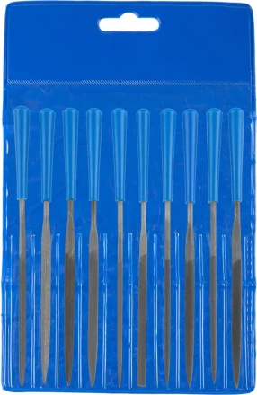 Набор ЗУБР &quot;ЭКСПЕРТ&quot;: Надфили, пластмассовая ручка, насечка 2 = Бархатная, с чехлом, 100мм, 10шт 16023-2-H10 купить в Перми