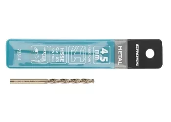 Сверло спиральное по металлу, 4,5 мм, HSS-Co  GROSS 72314 купить в Перми