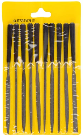 Набор STAYER &quot;MASTER&quot; Надфили с пластмассовой ручкой, 100мм, 10шт 16011-H10_z01 купить в Перми