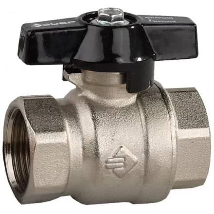 Кран шаровой ЗУБР полнопроходной &quot;мама-мама&quot;, бабочка, хромиров латунь, 1/2&quot; 4-51323-C-1/2 купить в Перми