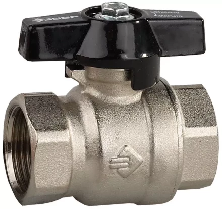 Кран шаровой ЗУБР полнопроходной &quot;мама-мама&quot;, бабочка, хромиров латунь, 1/2&quot; 4-51323-C-1/2 купить в Перми