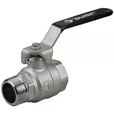 Кран шаровой ЗУБР полнопроходной &quot;мама-папа&quot;, ручка, хромиров латунь, 1/2&quot; 4-51321-C-1/2 купить в Перми