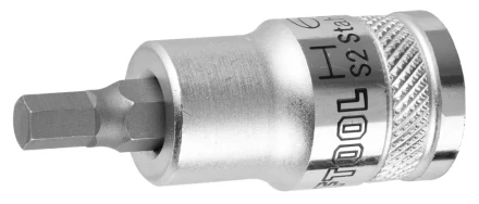 Торцовая бита-головка KRAFTOOL &quot;INDUSTRIE QUALITAT&quot;, материал S2, HEX, сатинированная, 1/2&quot;, H6 27908-06_z01 купить в Перми