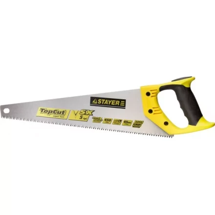 Ножовки по дереву (пила) STAYER TopCut 450 мм, 5 TPI, прямой крупный зуб 5 TPI: быстрый рез поперек волокон, для крупных и средних заготовок 1506-45_z01 купить в Перми